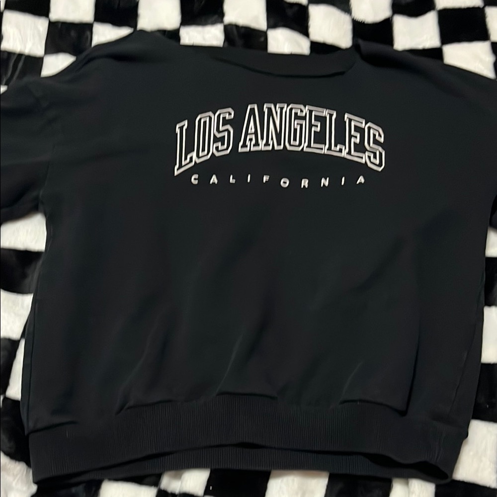 SHEIN Black Los Angeles California Sweater